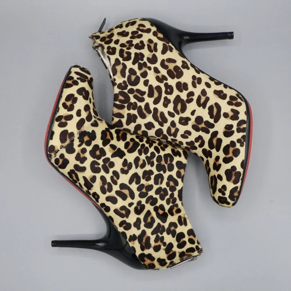 Kenneth Cole Leopard Print Booties Womens 7.5M Tan Party‎ Mob Wife Brunch Trendy